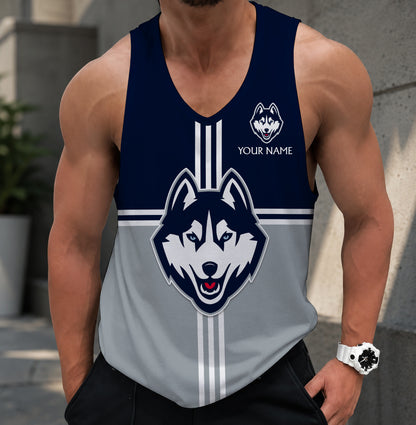 EXCLUSIVE EDTION - NEW CUSTOMIZED NCAA MAM21 UCH UCONN HUSKIES STRAPPY UNISEX TANK TOP