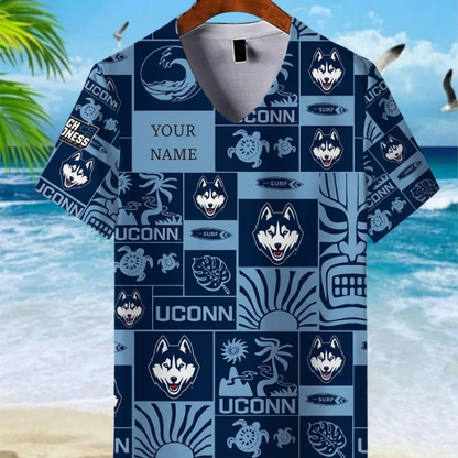 LIMITED EDITION - NEW CUSTOMIZED NCAA MAM21 UCH UC HUSKIES V-NECK FEMALE SHIRT