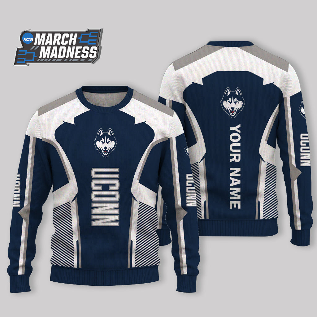 LIMITED EDITION - NEW CUSTOMIZED NCAA MAM21 UCH UCONN HUSKIES UGLY SWEATER