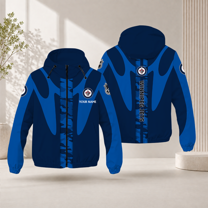 LIMITED EDITION - NEW CUSTOMIZED NHL21 WPJ WINNIPEG JETS WINDBREAKER JACKET