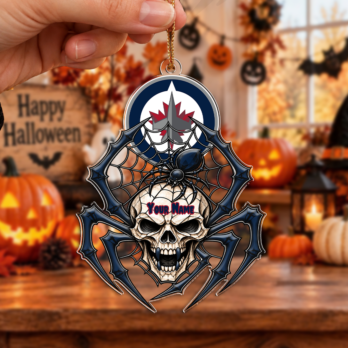FINAL SALE - NEW CUSTOMIZED NHL21 WPJ WINNIPEG JETS HALLOWEEN ACRYLIC ORNAMENT