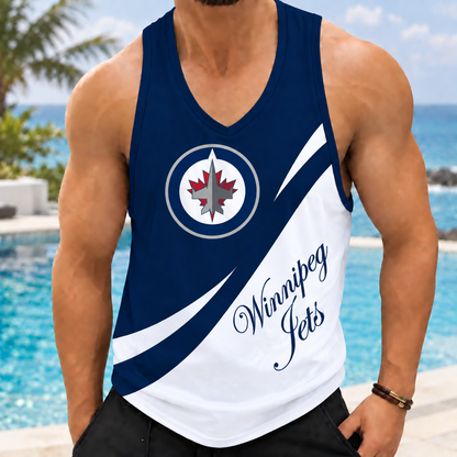 LIMITED EDITION - NEW CUSTOMIZED NHL21 WPJ WINNIPEG JETS MEN'S TANK TOP