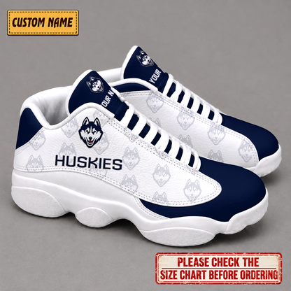 EXCLUSIVE EDITION - NEW CUSTOMIZED NCAA MAM21 UCH UCONN HUSKIES AIR JORDAN 13 LOW TOP SNEAKER