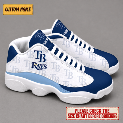LIMITED EDITION - NEW CUSTOMIZED NFL21 TBR TAMPA BAY RAYS AIR JORDAN 13 LOW TOP SNEAKER