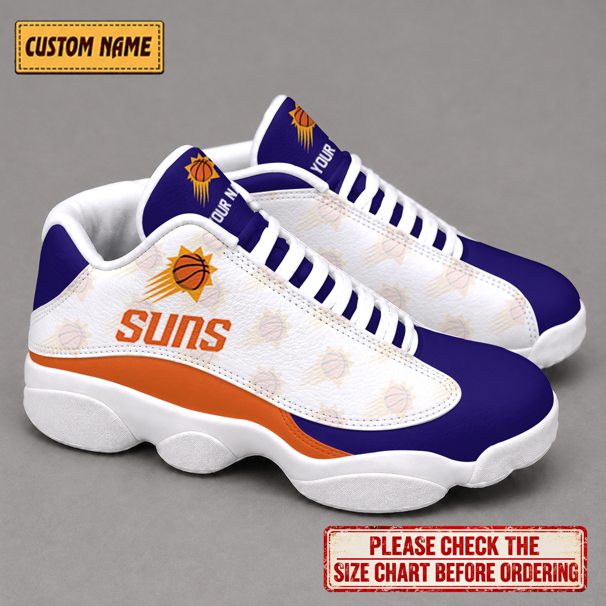 SPECIAL EDITION - NEW CUSTOMIZED NBA21 PSU PHOENIX SUNS AIR JORDAN 13 LOW TOP SNEAKER
