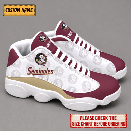 LIMITED EDITION - NEW CUSTOMIZED NCAA FBS21 FLS FLORIDA STATE SEMINOLES AIR JORDAN 13 LOW TOP SNEAKER
