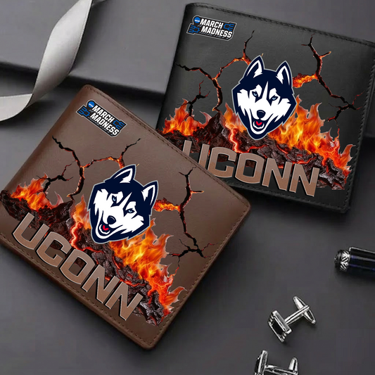 LIMITED EDITION - NEW CUSTOMIZED MAM NCAA21 UCH UC HUSKIES LEATHER WALLET