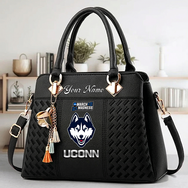 VIRAL EDITON - NEW CUSTOMIZED NCAA MAM21 UCH UC HUSKIES ZIP HANDBAG MULTICOLOR