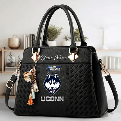 VIRAL EDITON - NEW CUSTOMIZED NCAA MAM21 UCH UC HUSKIES ZIP HANDBAG MULTICOLOR