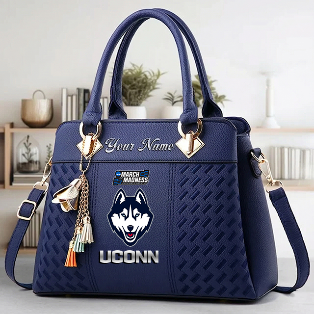 VIRAL EDITON - NEW CUSTOMIZED NCAA MAM21 UCH UC HUSKIES ZIP HANDBAG MULTICOLOR