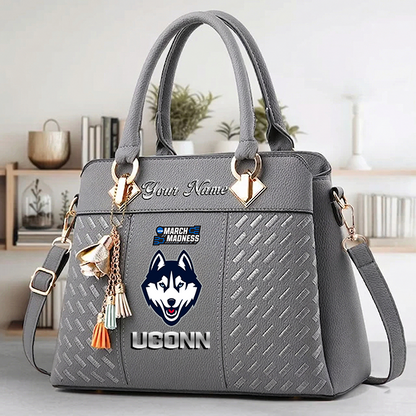 VIRAL EDITON - NEW CUSTOMIZED NCAA MAM21 UCH UC HUSKIES ZIP HANDBAG MULTICOLOR
