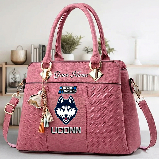 VIRAL EDITON - NEW CUSTOMIZED NCAA MAM21 UCH UC HUSKIES ZIP HANDBAG MULTICOLOR