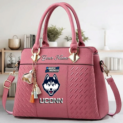 VIRAL EDITON - NEW CUSTOMIZED NCAA MAM21 UCH UC HUSKIES ZIP HANDBAG MULTICOLOR