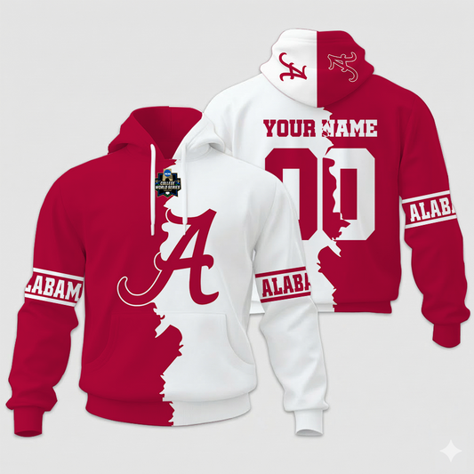 LIMITED EDITION - NEW CUSTOMIZED NCAA CWS21 ABC AB CRIMSON TIDE UNISEX HOODIE & ZIP HOODIE