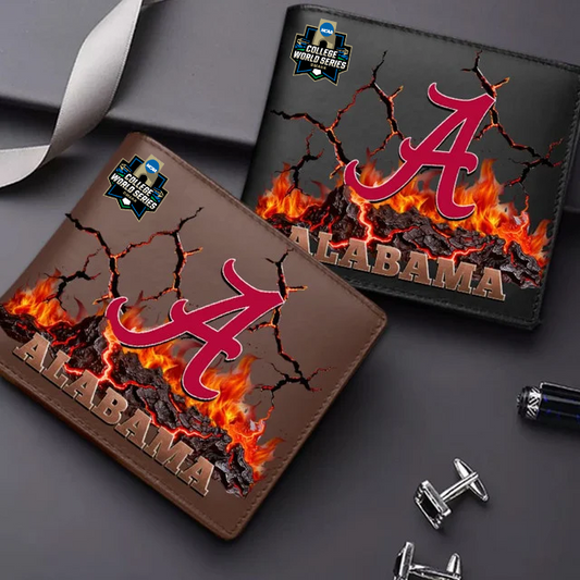 LIMITED EDITION - NEW CUSTOMIZED CWS NCAA21 ABC AB CRIMSON TIDE LEATHER WALLET