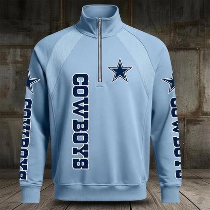 [SPECIAL OFFER] NEW CUSTOMIZED NFL21 DCB DALLAS COWBOYS MEN'S MULTICOLOR QUARTER-ZIP PULLOVER