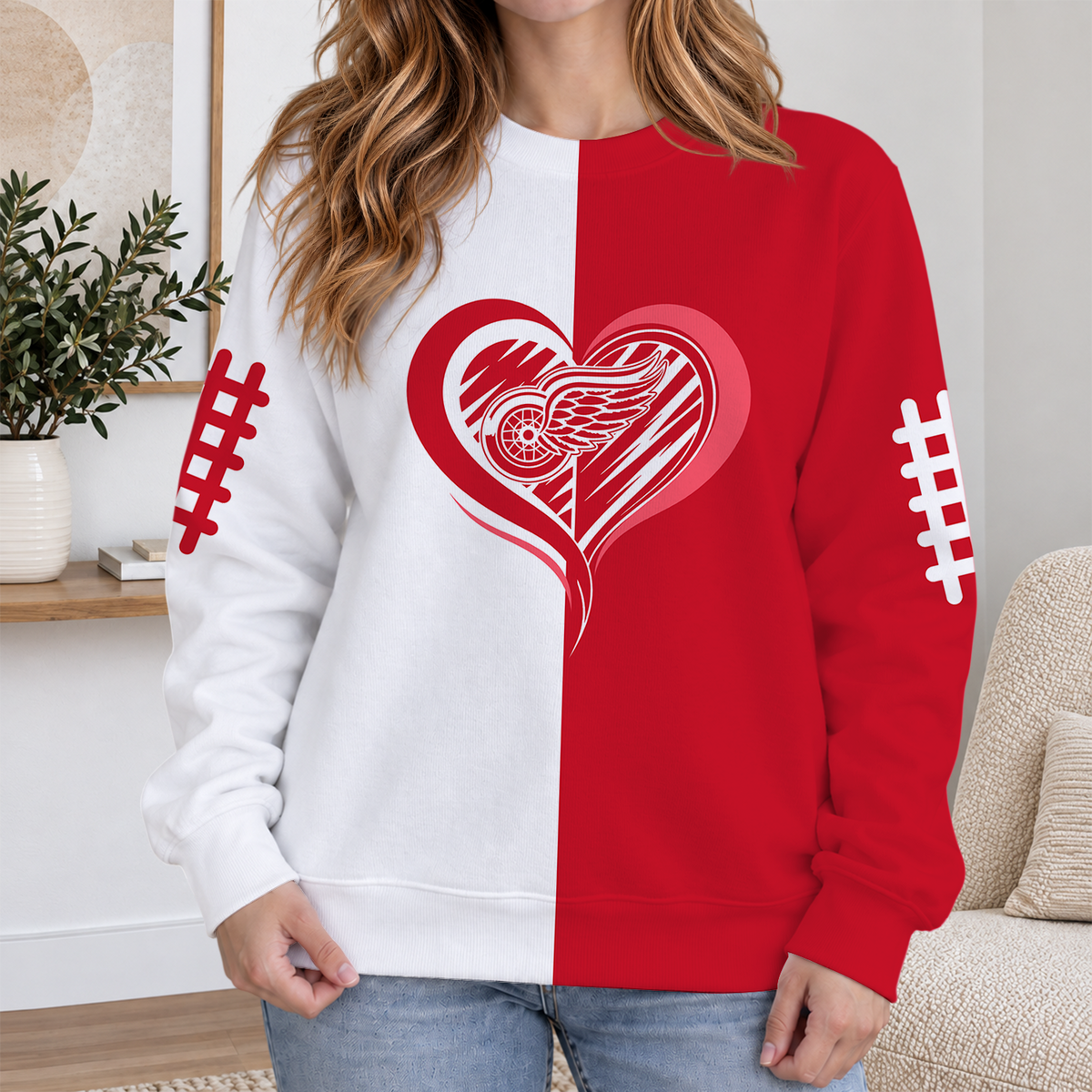 LIMITED EDITION - NEW CUSTOMIZED NHL22 DRW DETROIT RED WINGS RIBBED HOODIE & SWEATSHIRT