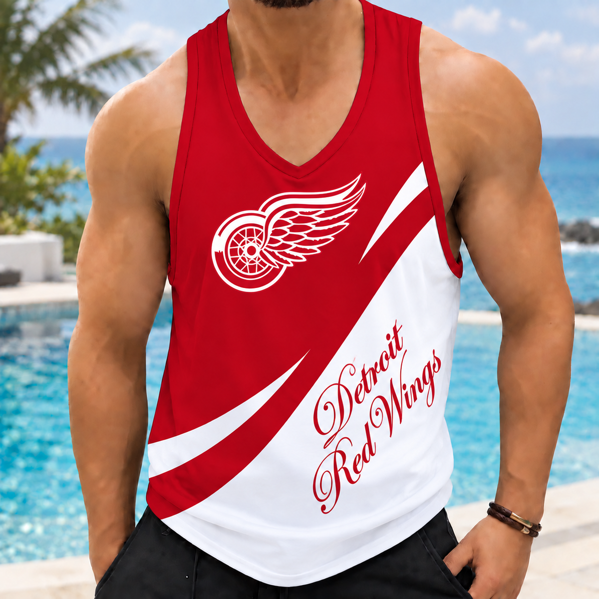 LIMITED EDITION - NEW CUSTOMIZED NHL22 DRW DETROIT RED WINGS MEN'S TANK TOP
