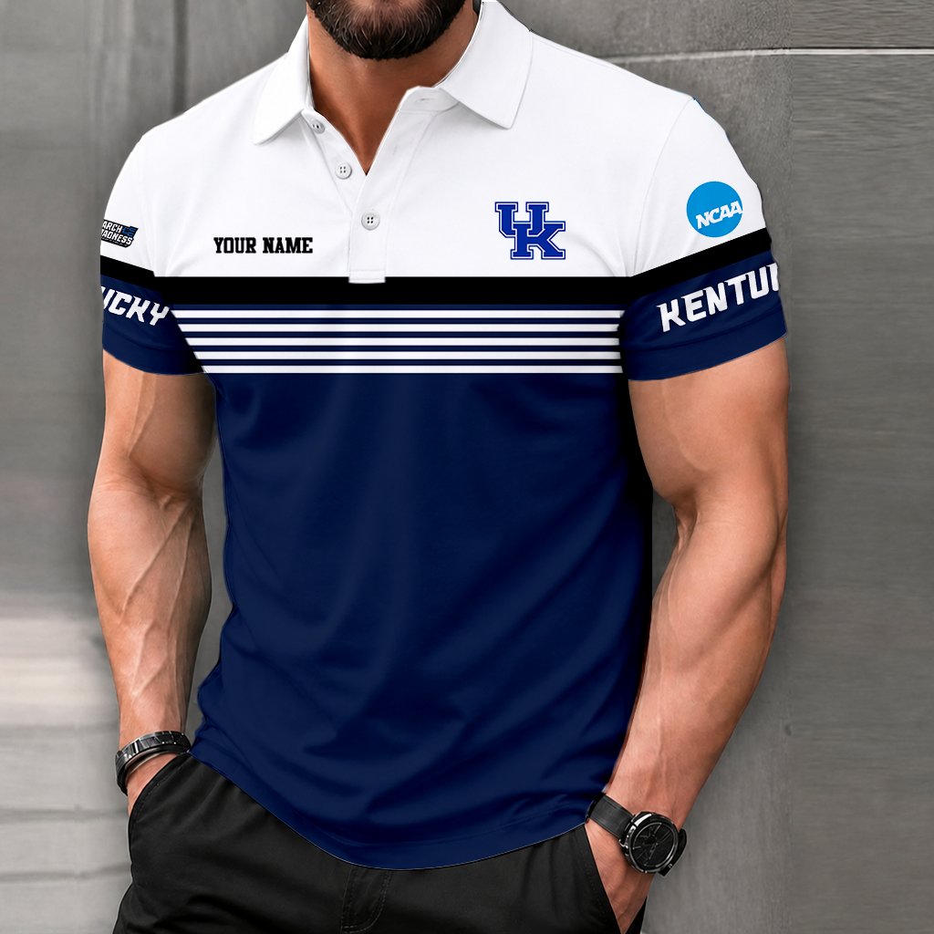 LIMITED EDITION - NEW CUSTOMIZED NCAA MAM22 KEW KENTUCKY WILDCATS POLO SHIRT