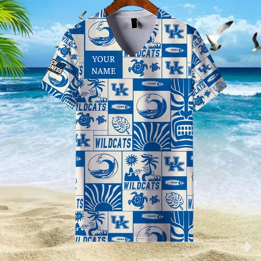 LIMITED EDITION - NEW CUSTOMIZED NCAA MAM22 KEW KE WILDCATS V-NECK FEMALE SHIRT