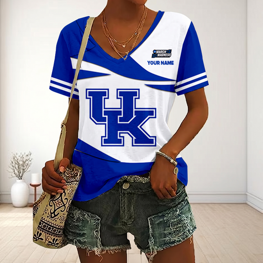 VIRAL EDITON - NEW CUSTOMIZED MAM NCAA22 KEW KE WILDCATS V-NECK FEMALE SHIRT