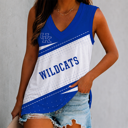 FINAL SALE - NEW CUSTOMIZED NCAA MAM22 KEW KENTUCKY WILDCATS WOMEN'S V-NECK TANK TOP