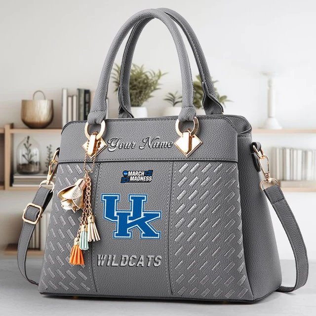 VIRAL EDITON - NEW CUSTOMIZED NCAA MAM22 KEW KE WILDCATS ZIP HANDBAG MULTICOLOR