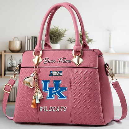 VIRAL EDITON - NEW CUSTOMIZED NCAA MAM22 KEW KE WILDCATS ZIP HANDBAG MULTICOLOR