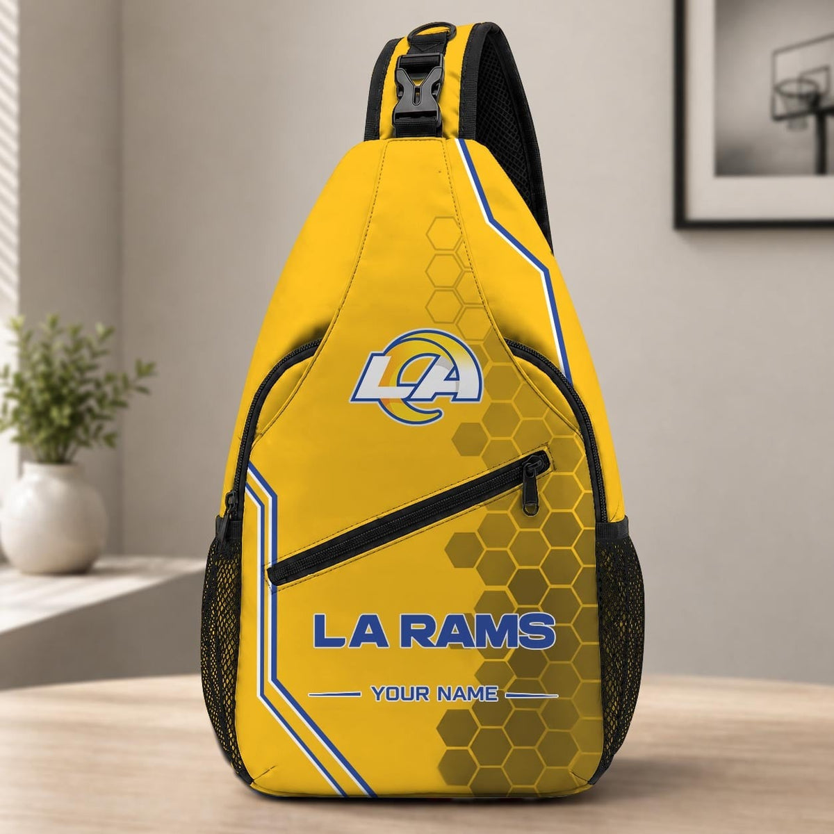 ELITE EDITION - NEW CUSTOMIZED NFL22 LAR LOS ANGELES RAMS SLING BAG