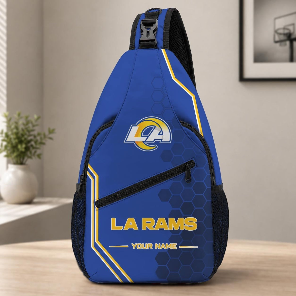 ELITE EDITION - NEW CUSTOMIZED NFL22 LAR LOS ANGELES RAMS SLING BAG