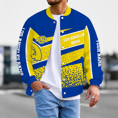 LIMITED EDITION - NEW CUSTOMIZED NFL22 LAR LOS ANGELES RAMS SATIN VARSITY & BASEBALL JACKET