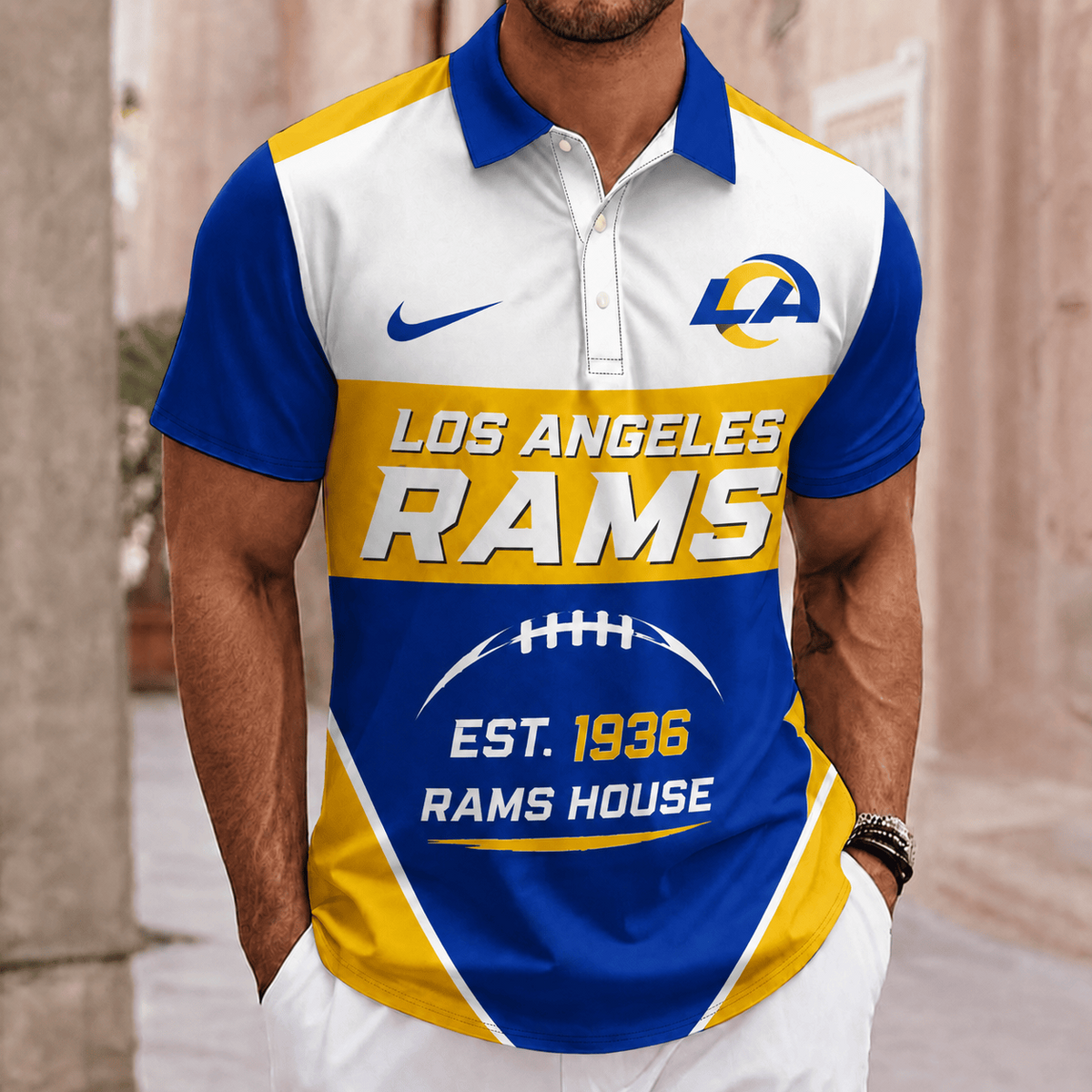 ELITE EDITION - NEW CUSTOMIZED NFL22 LAR LOS ANGELES RAMS POLO SHIRT, ZIP POLO SHIRT & T-SHIRTS