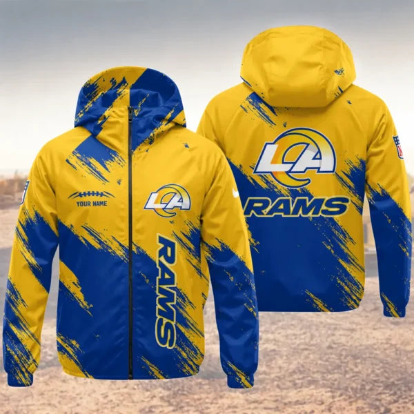 LIMITED EDITION - NEW CUSTOMIZED NFL22 LAR LOS ANGELES RAMS WINDBREAKER JACKET