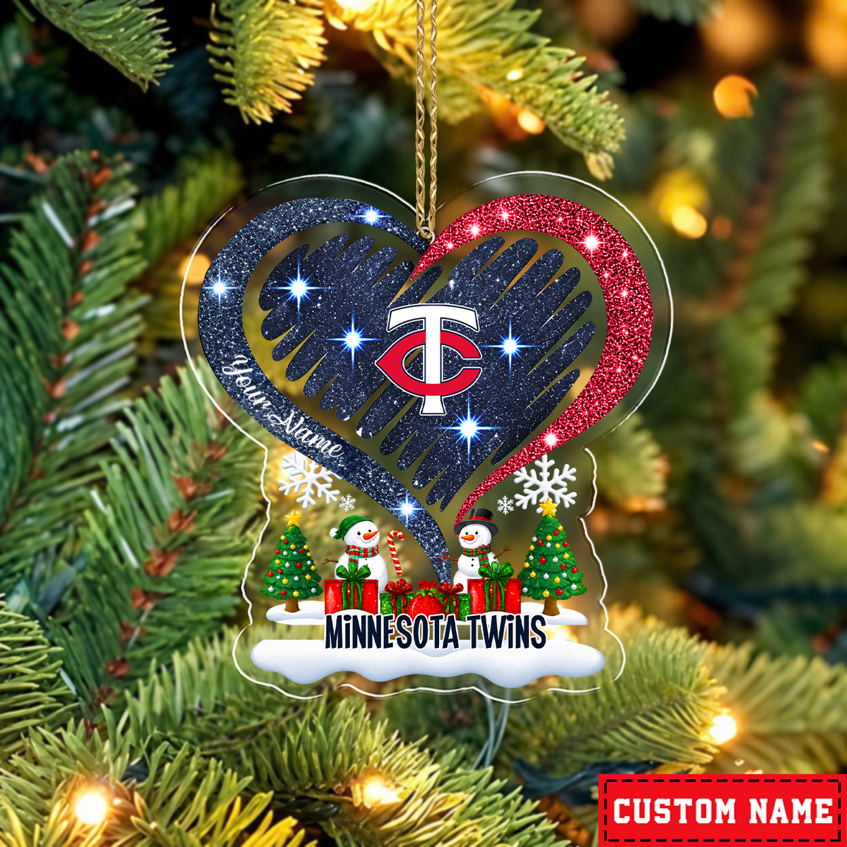 FINAL SALE - NEW CUSTOMIZED MLB22 MTS MINNESOTA TWINS CHRISTMAS ACRYLIC ORNAMENT