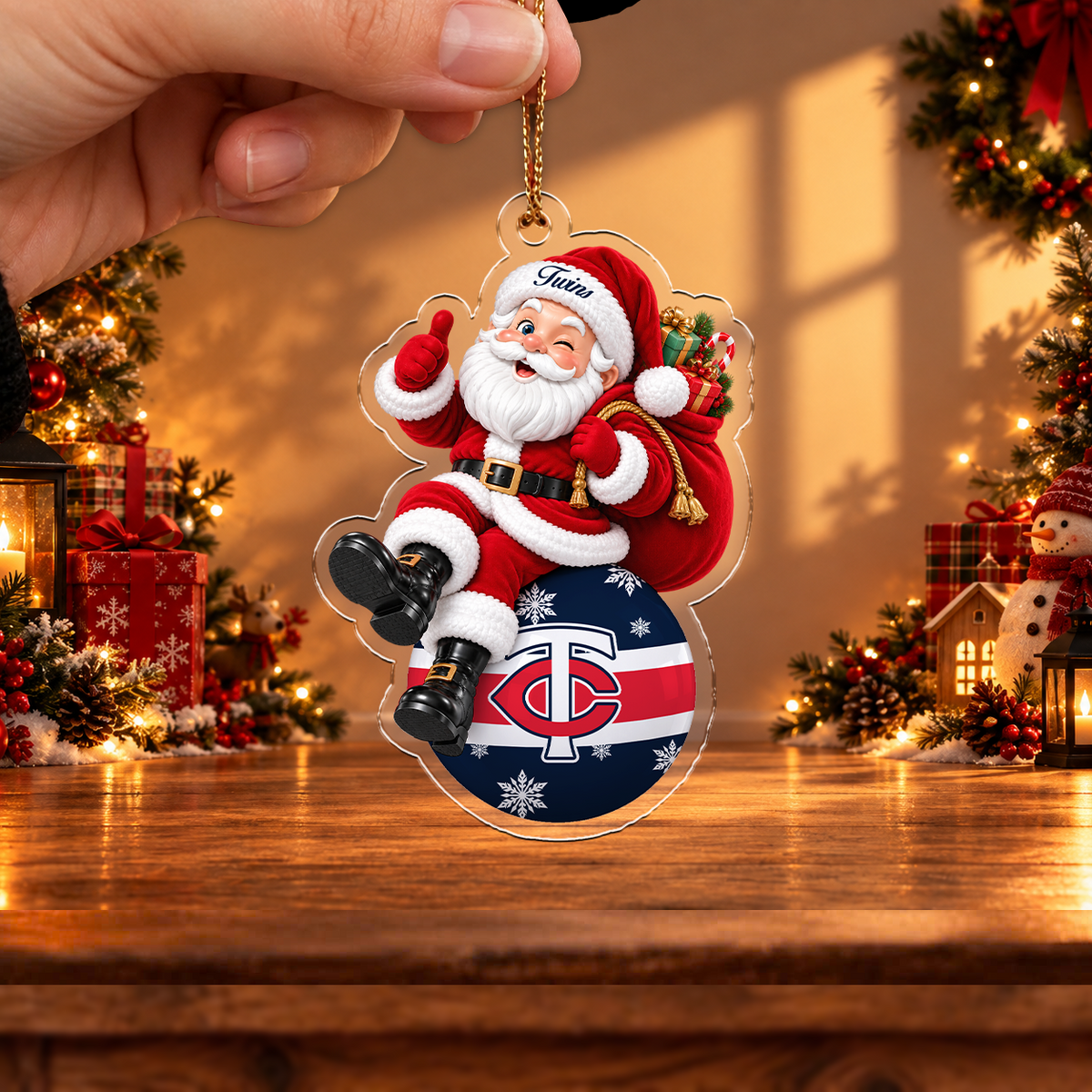FLASH SALE - NEW CUSTOMIZED MLB22 MTS MINNESOTA TWINS CHRISTMAS ACRYLIC ORNAMENT