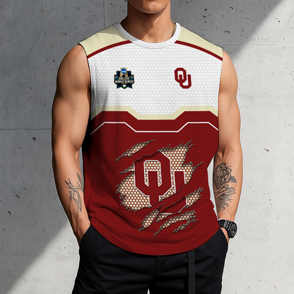 LIMITED EDITION - NEW CUSTOMIZED NCAA CWS22 OUS OKLAHOMA SOONERS MEN'S GYM SHIRT