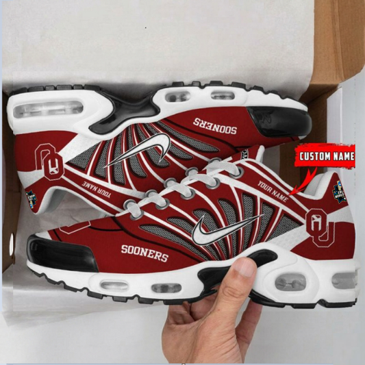ELITE EDITION - NEW CUSTOMIZED NCAA CWS22 OUS OU SOONERS UNISEX AIR MAX PLUS SNEAKERS