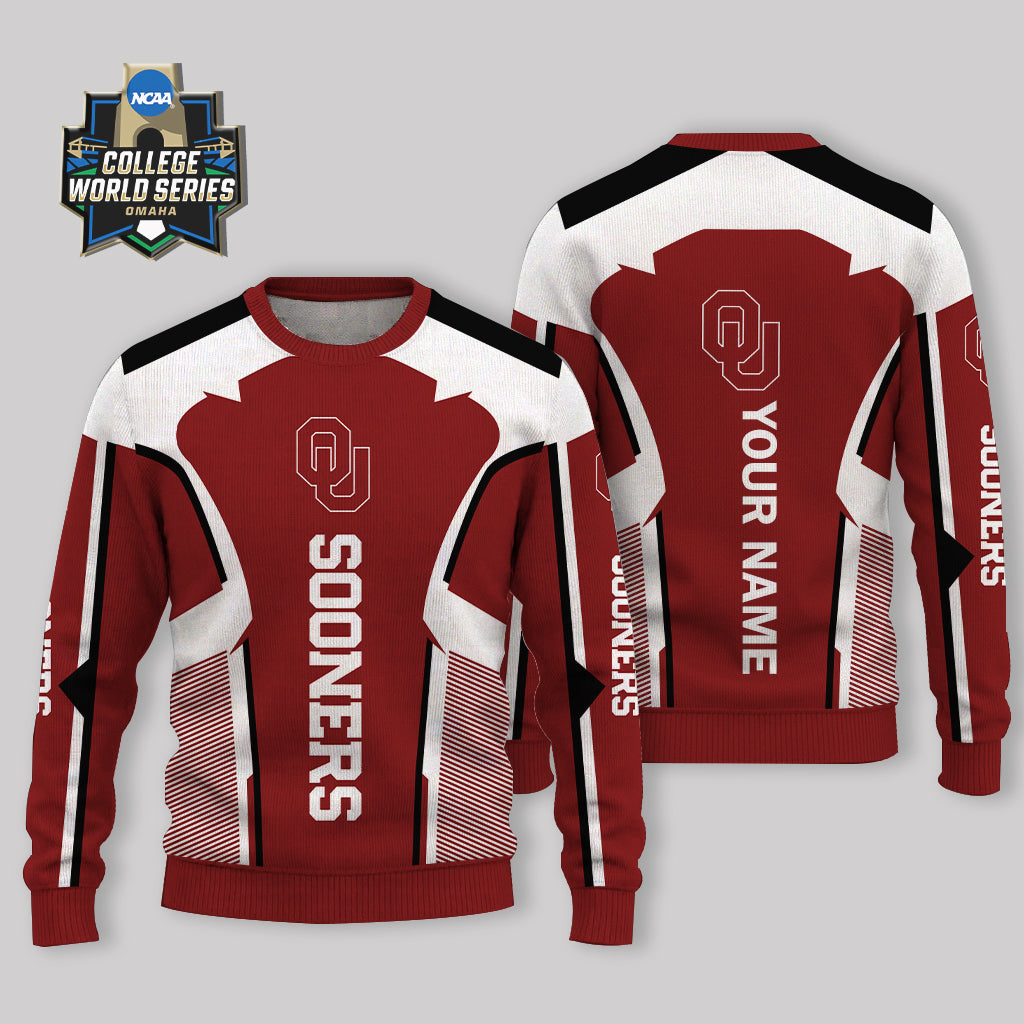 LIMITED EDITION - NEW CUSTOMIZED NCAA CWS22 OUS OKLAHOMA SOONERS UGLY SWEATER
