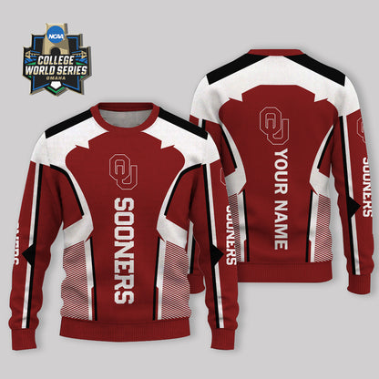 LIMITED EDITION - NEW CUSTOMIZED NCAA CWS22 OUS OKLAHOMA SOONERS UGLY SWEATER