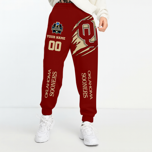 LIMITED DROP - NEW CUSTOMIZED | NCAA CWS22 OUS OU SOONERS UNISEX LONG PANTS