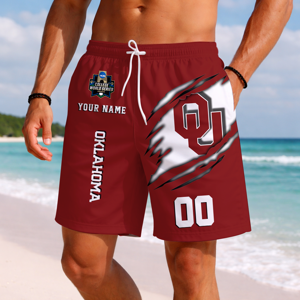 LIMITED DROP - NEW CUSTOMIZED | NCAA CWS22 OUS OU SOONERS SHORT PANTS