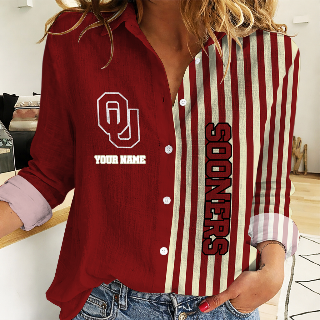 LIMITED DROP - NEW CUSTOMIZED | NCAA CWS22 OUS OU SOONERS WOMEN CASUAL SHIRT FOR FAN