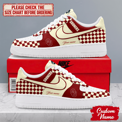 SPECIAL EDITION - NEW CUSTOMIZED NCAA CWS22 OUS OKLAHOMA SOONERS AF1 SHOES