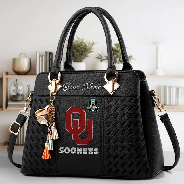 VIRAL EDITON - NEW CUSTOMIZED NCAA CWS22 OUS OU SOONERS ZIP HANDBAG MULTICOLOR