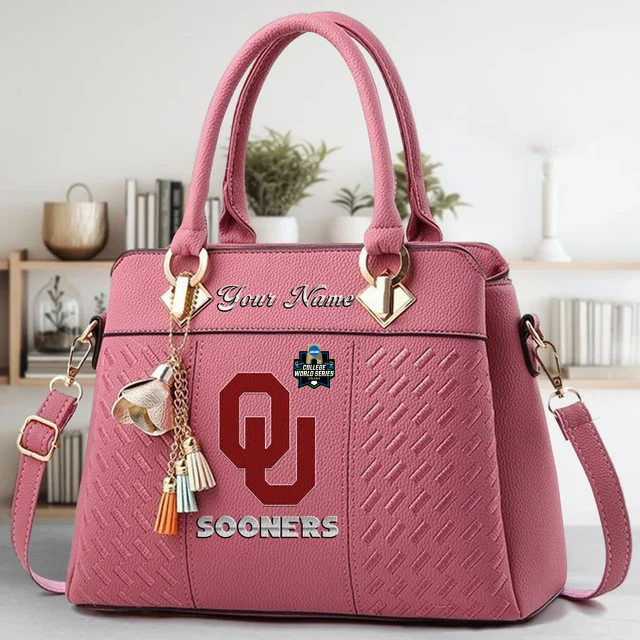 VIRAL EDITON - NEW CUSTOMIZED NCAA CWS22 OUS OU SOONERS ZIP HANDBAG MULTICOLOR