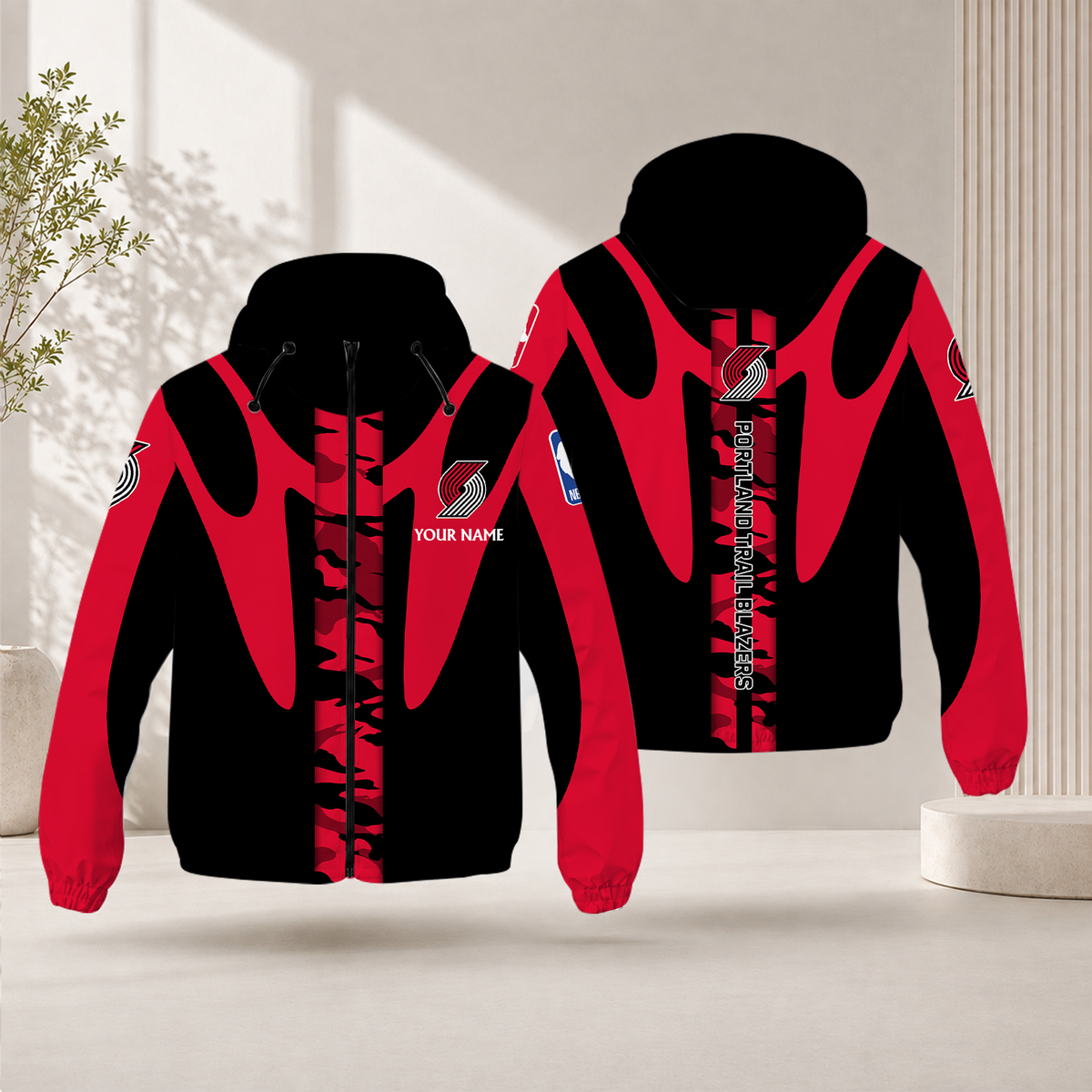 LIMITED EDITION - NEW CUSTOMIZED NBA22 PTB PORTLAND TRAIL BLAZERS WINDBREAKER JACKET