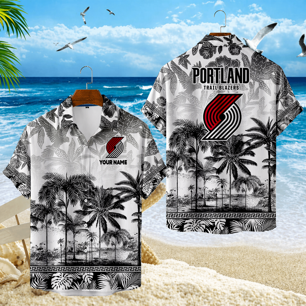 FINAL SALE - NEW CUSTOMIZED NBA22 PTB PORTLAND TRAIL BLAZERS UNISEX HAWAIIAN SHIRT