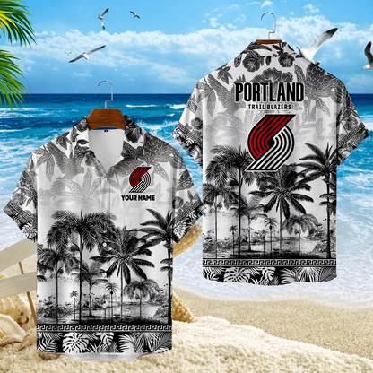 FINAL SALE - NEW CUSTOMIZED NBA22 PTB PORTLAND TRAIL BLAZERS UNISEX HAWAIIAN SHIRT