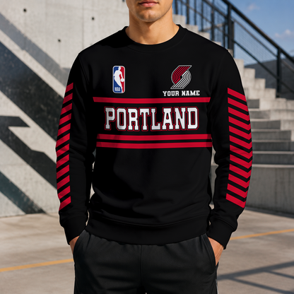 FINAL SALE - NEW CUSTOMIZED NBA22 PTB PORTLAND TRAIL BLAZERS UNISEX SWEATSHIRT