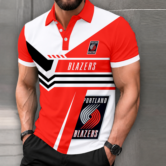 FINAL SALE - NEW CUSTOMIZED NBA22 PTB PORTLAND TRAIL BLAZERS POLO SHIRT, ZIP POLO SHIRT & T-SHIRTS